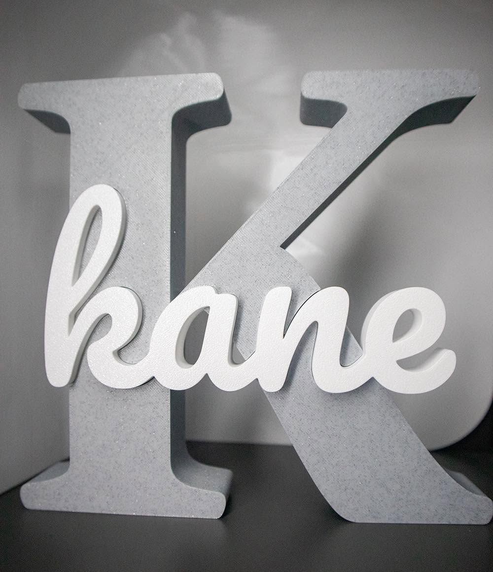 Personalised initial and name signs made by ExpressPri